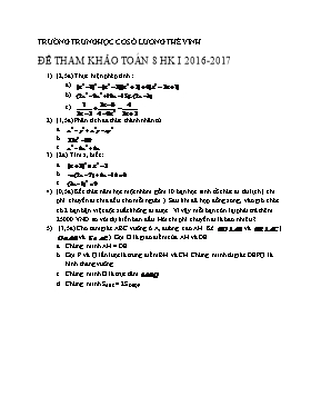 Đề tham khảo Toán 8 HK I